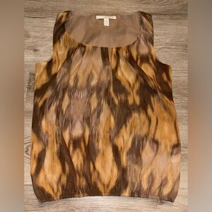 Banana Republic Brown & Tan Sleeveless Printed Tank Top